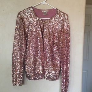 Pink Sequin Cardigan